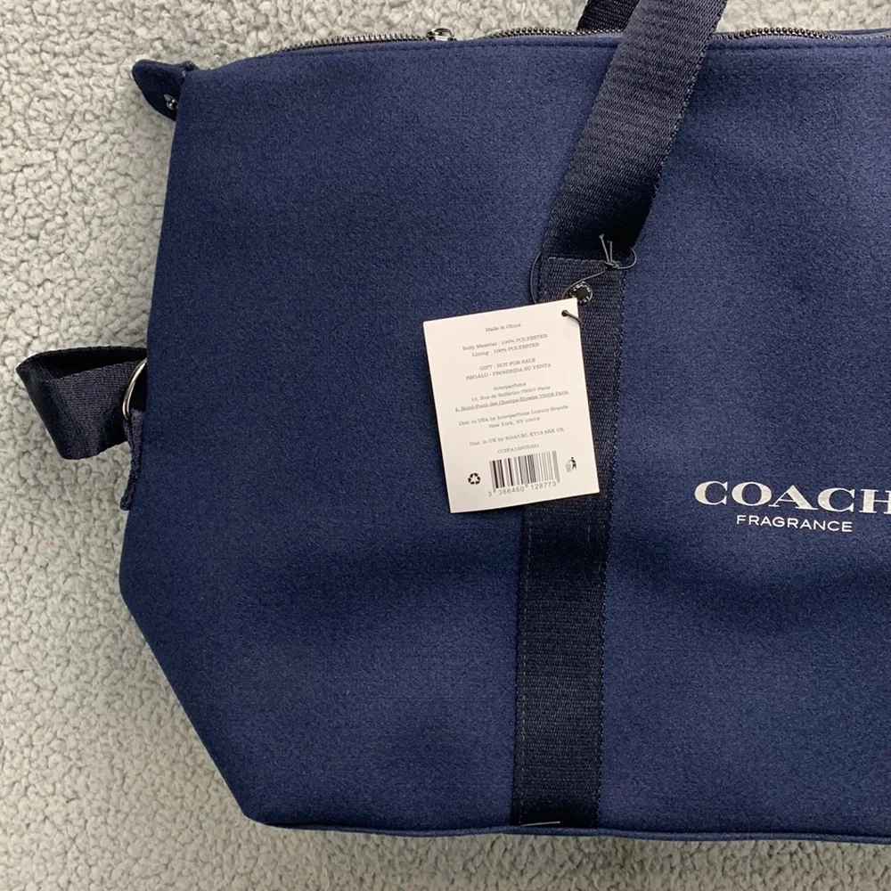 Coach Duffel Bag Large Navy Travel Gym‎ Weekender Tote Fragrance Promo NWT - Picture 6 of 13
